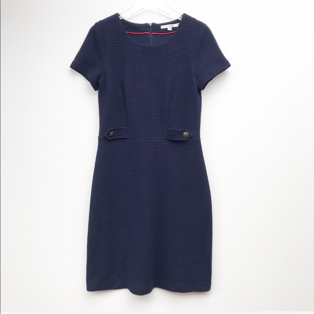 Boden Cordella Ottoman Dress A Line Navy Blue 8